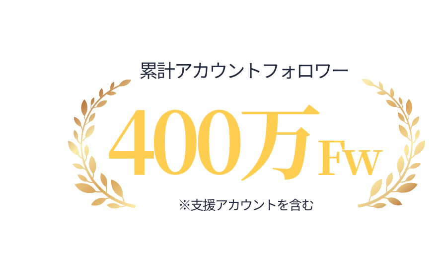 累計アカウントフォロワー400万